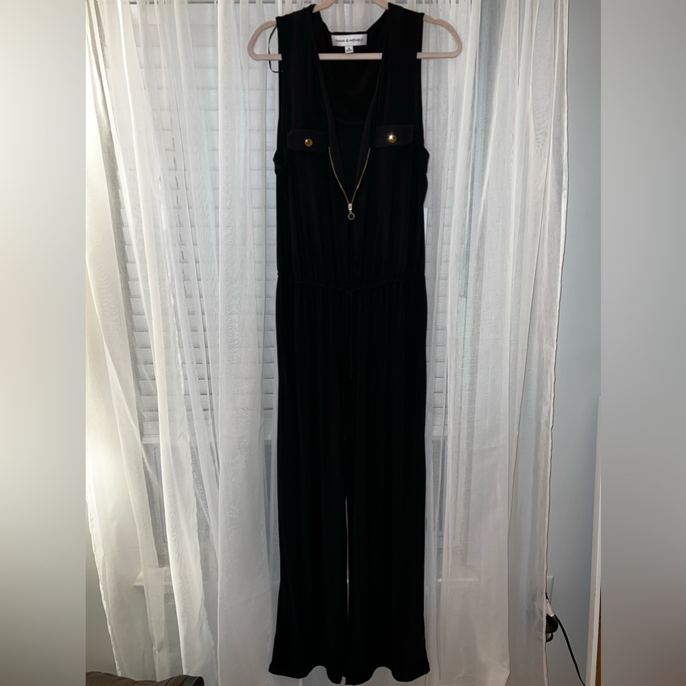 EMMA & MICHELE Womens Black Jumpsuit